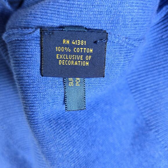 Polo Ralph Lauren Sweater Vest Mens XL Blue Pima Cotton V Neck Knit Pullover - Picture 9 of 10